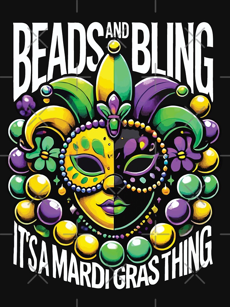 Mardi Gras Beads And Bling Mask Celebration by LuminOrb