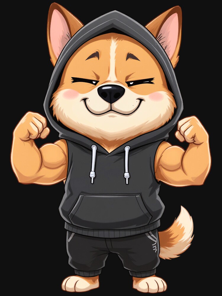Gym Bro Dog Flexing | Funny Chibi Workout Motivation Dog by ColorSplash123