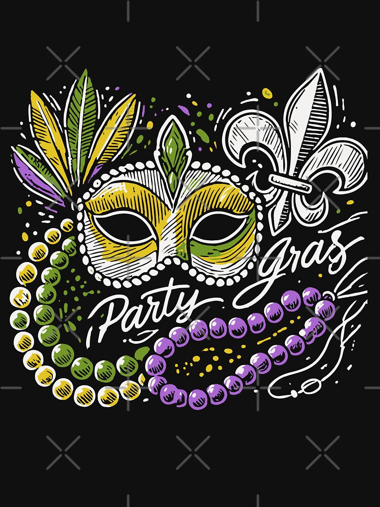 Mardi Gras Party Mask Beads Fleur De Lis by LuminOrb