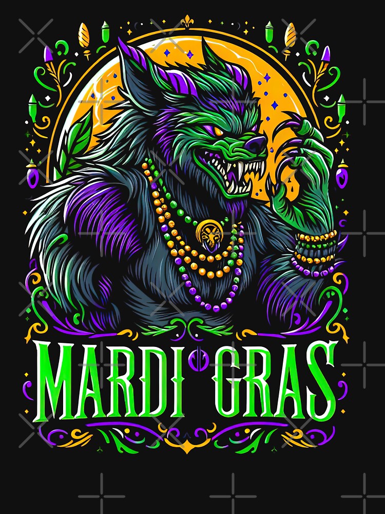Mardi Gras Werewolf Mask Fun Wolf Costume Graphic by SpookshowDesign