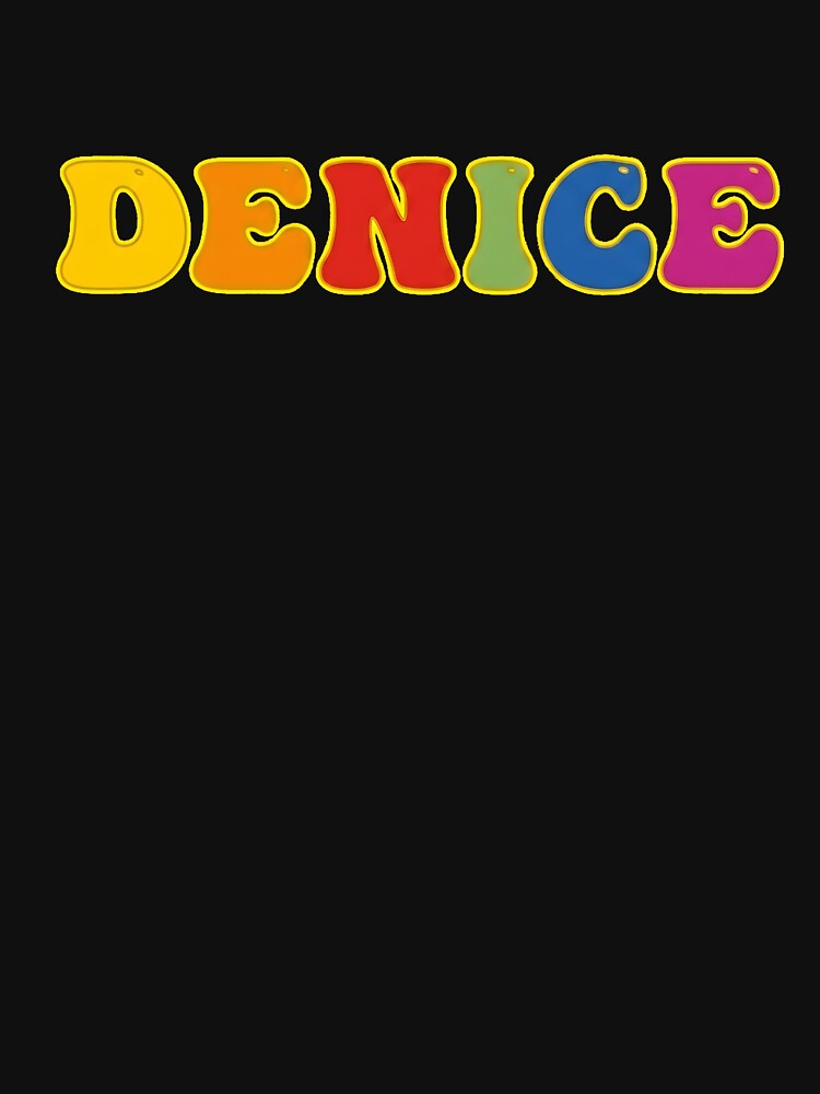 ❤️ Denice Personalized Name Wavy Retro Shirt, Coffee Mug, Sticker Gift by HelixPedia