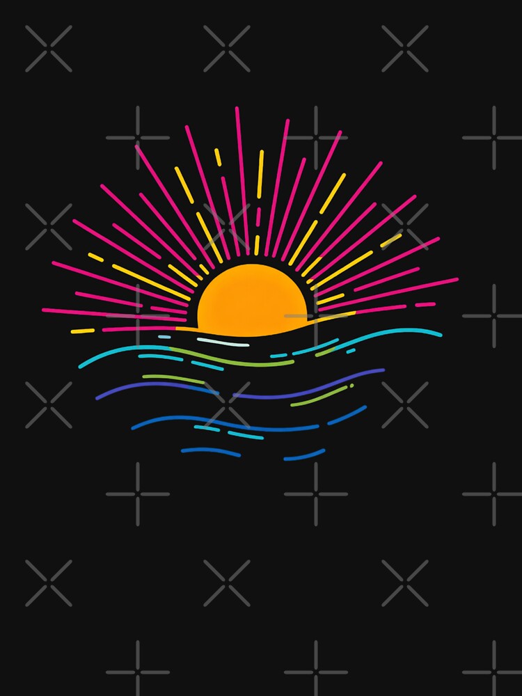Vibrant Retro Sun and Sea by HBDStudio