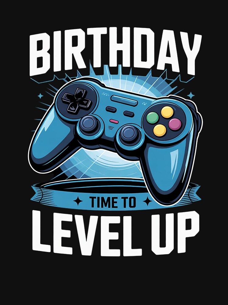 Birthday Boy Time to Level Up Video Game Birthday Gamer by KonstanKoraner