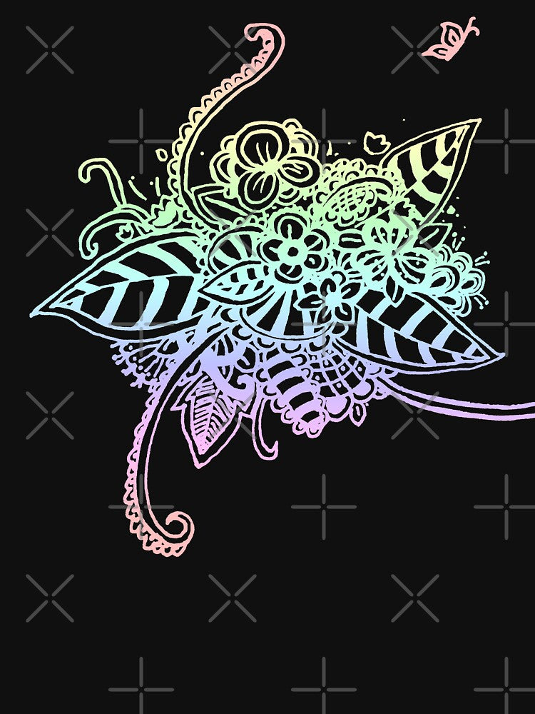 Summer Flower - Pastel Rainbow (Zentangle/ Doodle/ Mandala) by CreativityRoams