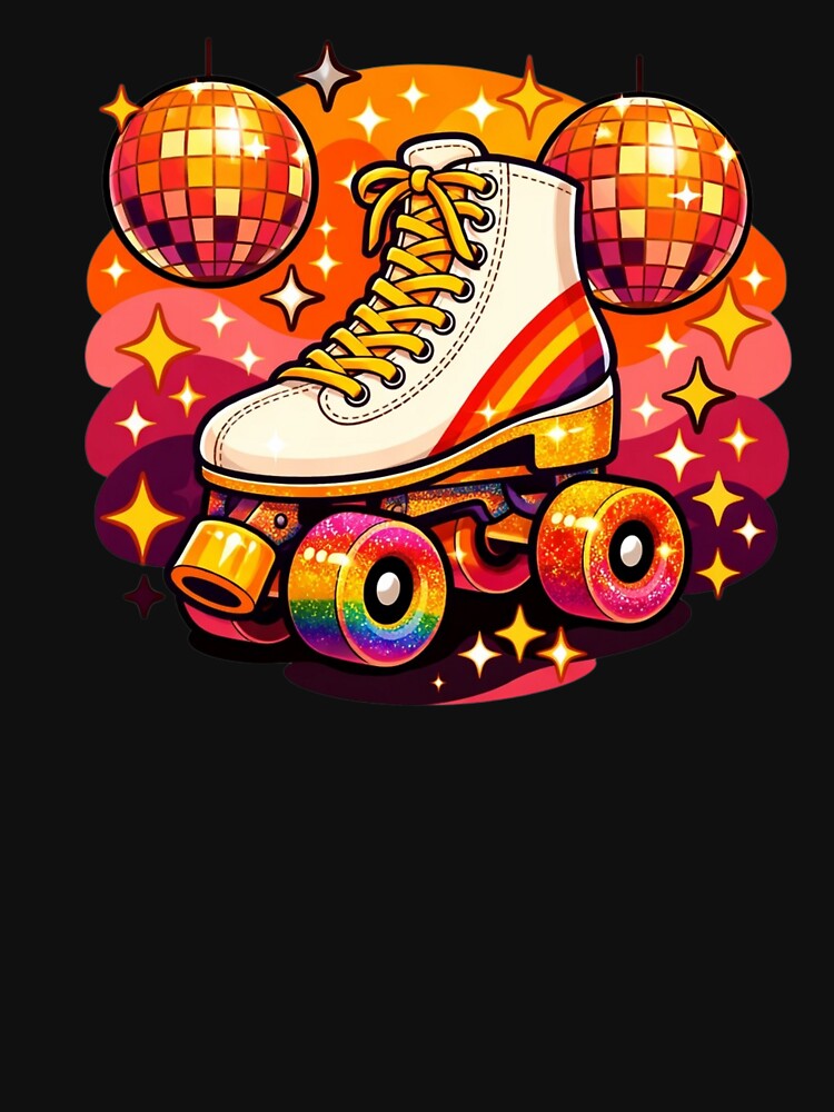 Retro Roller Disco – 70s Rainbow Skate Badge by Timeless Junction