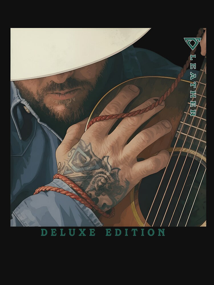 Rustic Musician Guitar Portrait  V2 by RoseArtGraphic