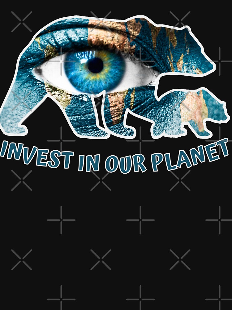Earth Day 2023 Bear Family Earth Eye Silhouette - Invest in Our Planet by ElLocoMus