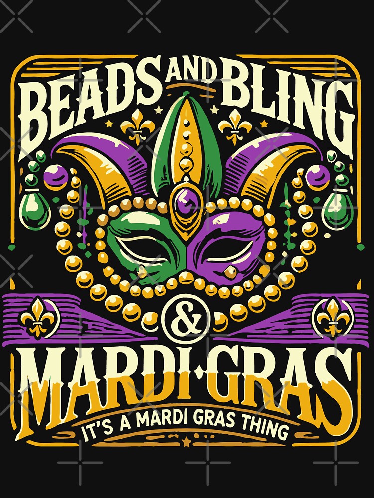 Beads And Bling Mardi Gras Thing Mask Festive by LuminOrb