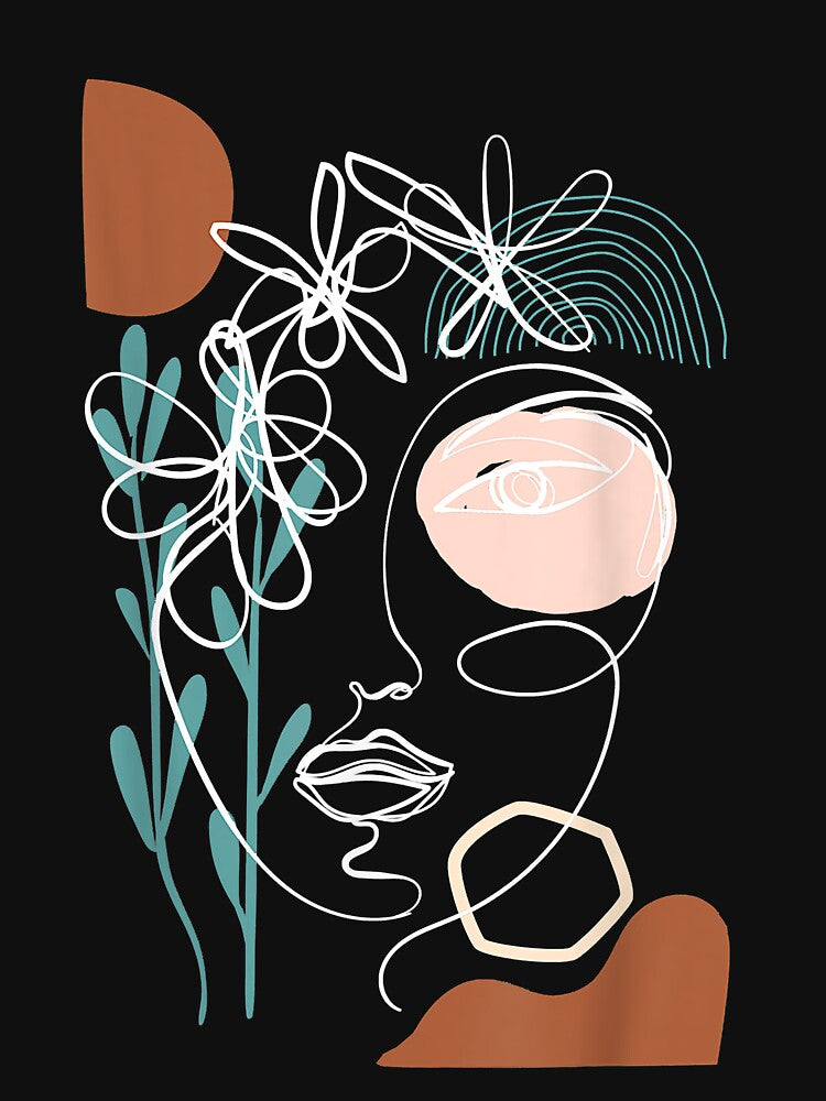 Line Art Face Abstract Art One Line Minimal by JaniceRuthArts