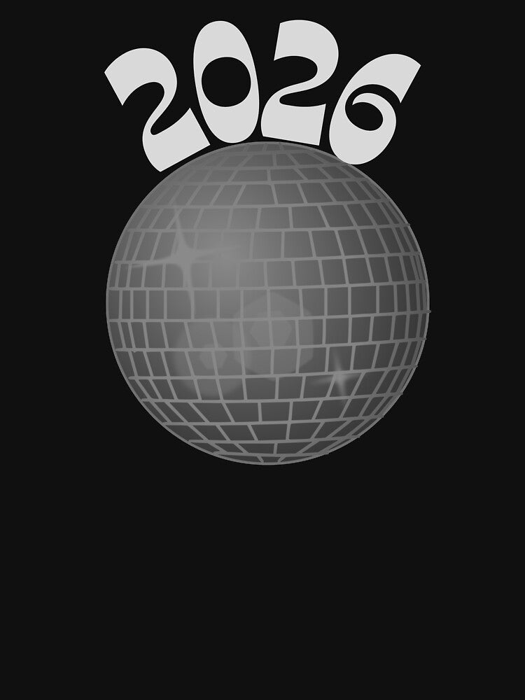 2026 Disco Ball Logo – Retro New Year Design • Sparkly Disco Aesthetic by Seeshellspace Designs