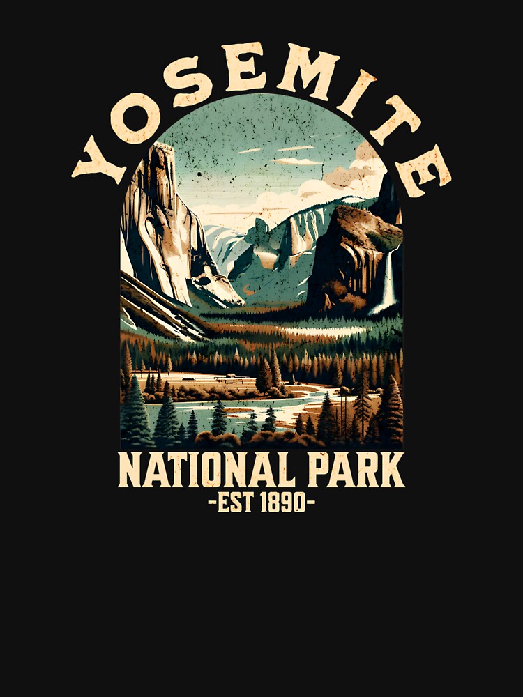 Retro Yosemite National Park USA Vintage Hiking by Vadimwj