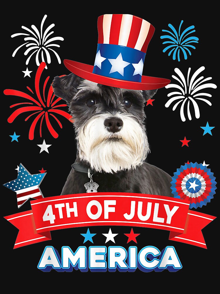4th Of July Patriotic Day Schnauzer Dog Independence Happy by laurader