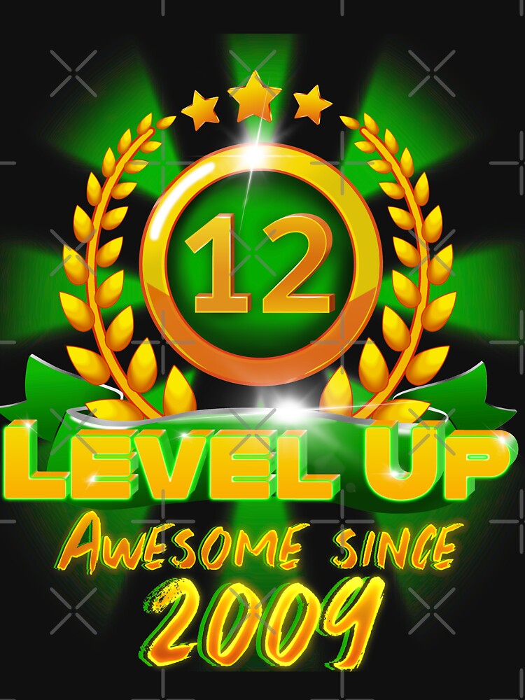 Age 12 Level Up Birthday Awesome Since 2009 Gamer by ScienceNStuff