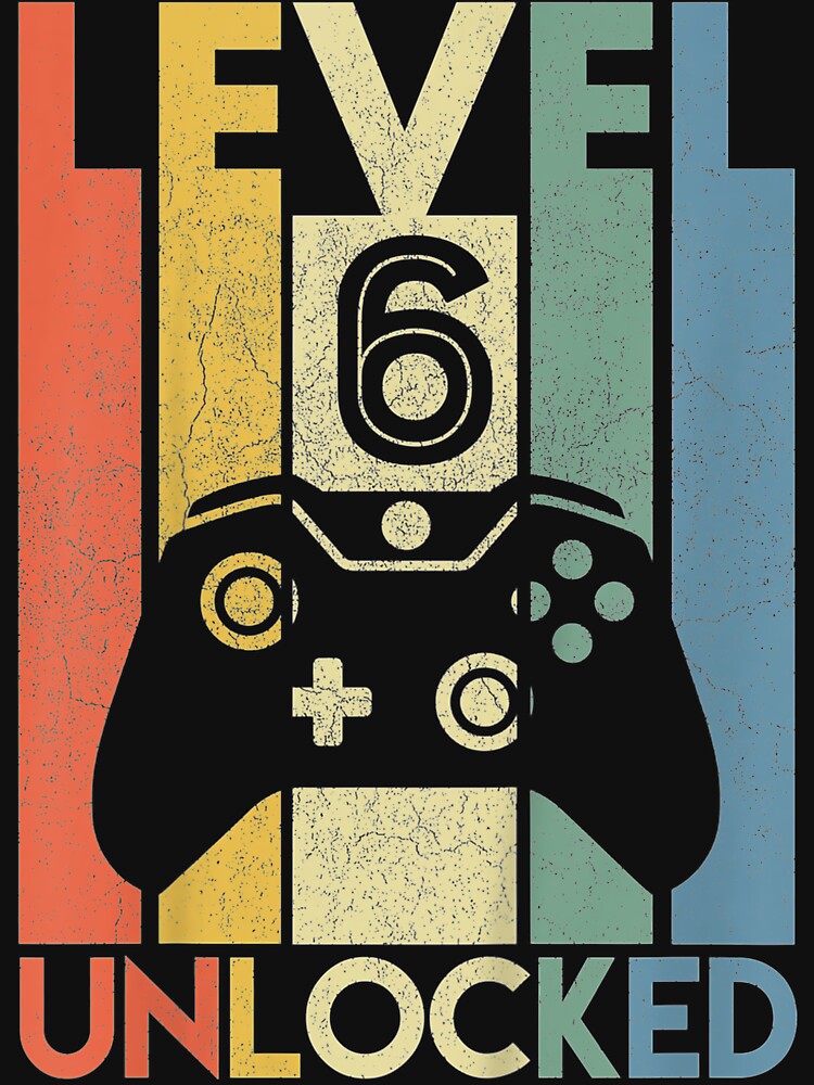 Kids Level 6 Unlocked Funny Video Gamer 6Th by HillyArts