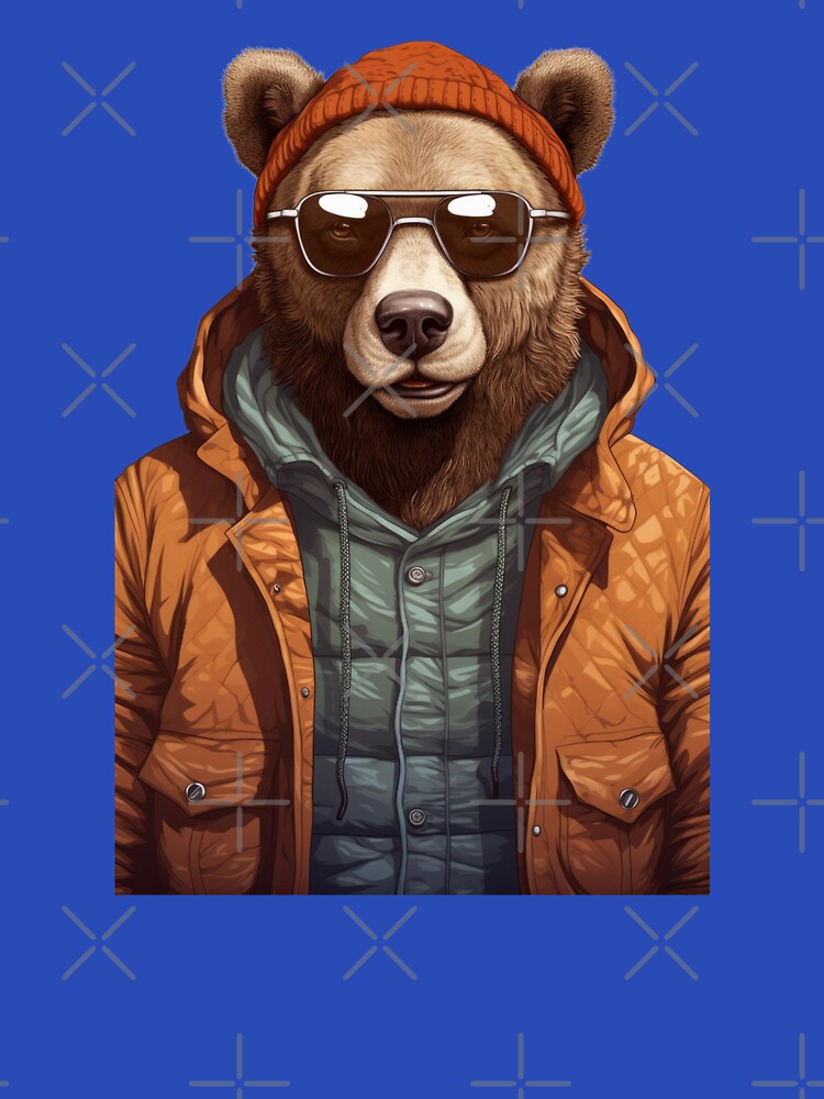 Bear with Beanie Cool guy by Toms Tee