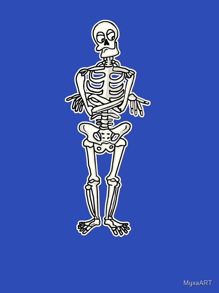 Funny Skeleton Waiting Cartoon | Cute Spooky Halloween Waiting Meme by MyxaART