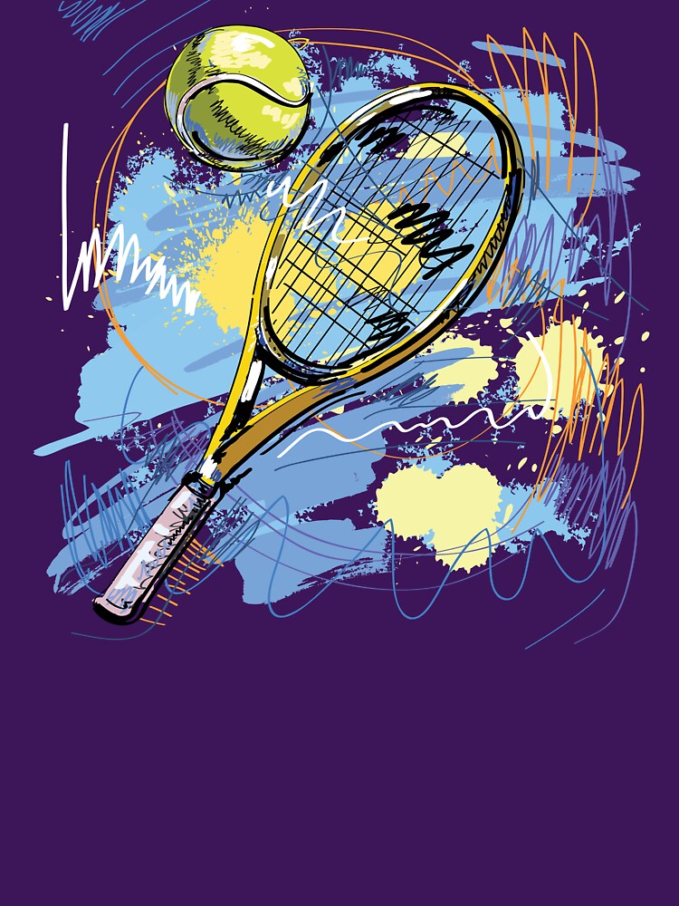 Hand drawn with graffiti tennis sport by lovingangela