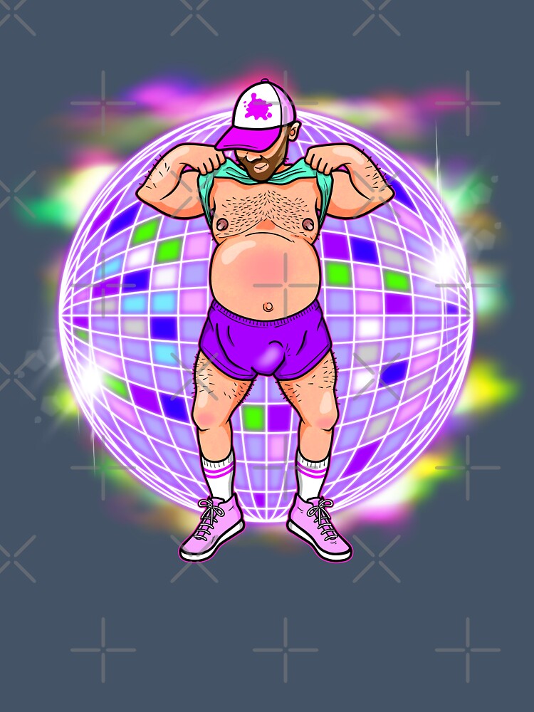 Disco Bear Pride | Colorful Chubby Gay Art by Love, Burty X
