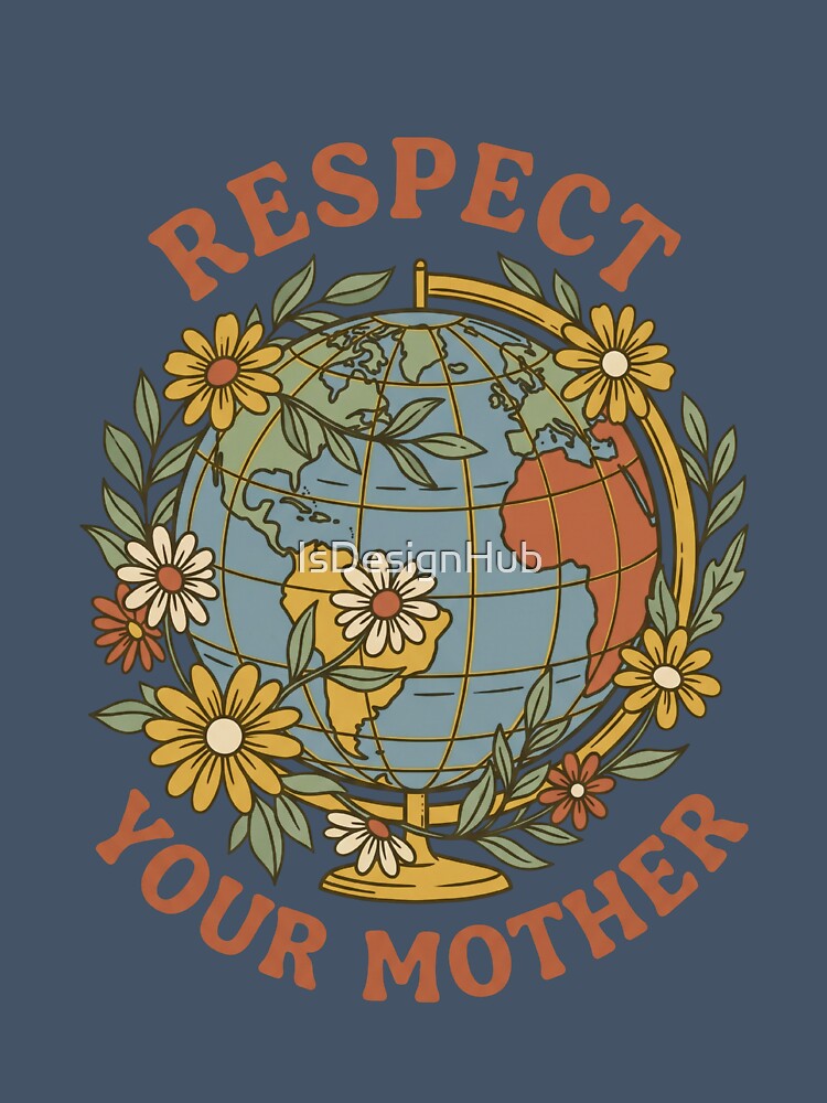 Respect Your Mother Earth Retro Floral Globe by IsDesignHub