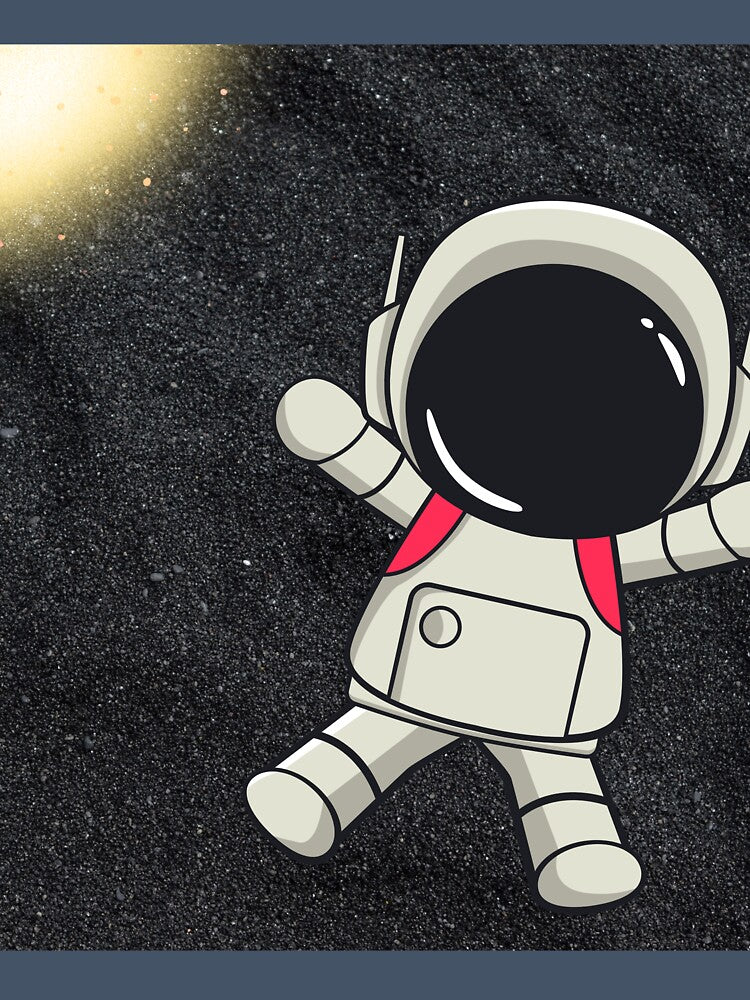Cute Chibi Astronaut Floating in Space Cute Cosmic Illustration by ranivibes008