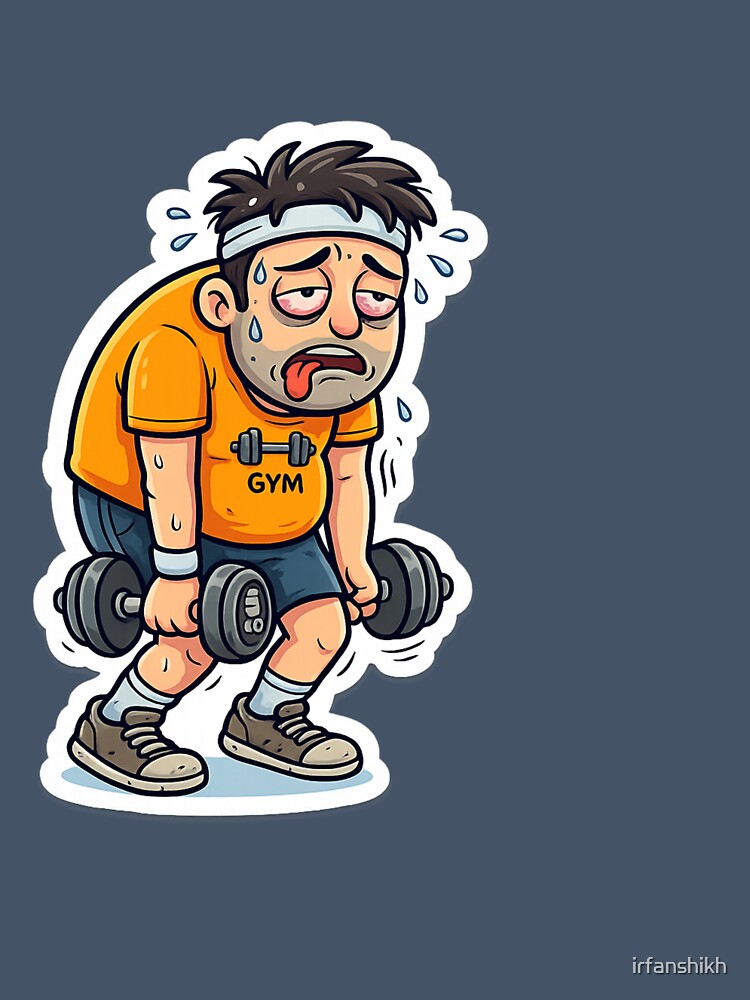 Tired Gym Bro Exhausted Fitness Workout Humor by irfanshikh