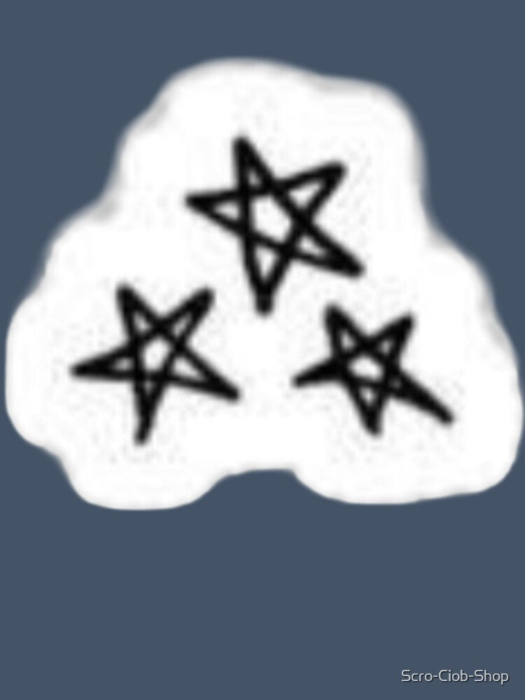 Minimalist Hand Drawn Three Stars Doodle Sticker by Scro-Ciob-Shop