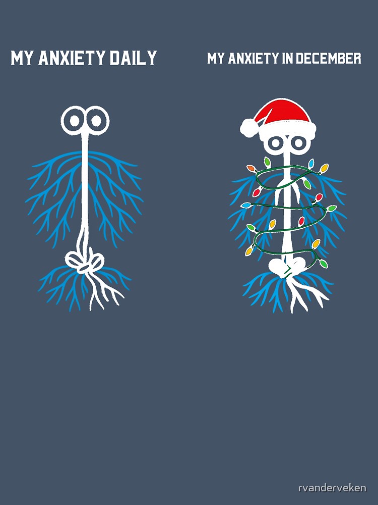 My nerves most days, my nerves in December - Funny Christmas Shirt. For a dark shirt by rvanderveken