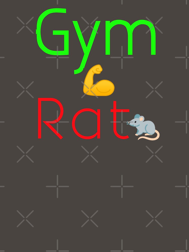 Gym Rat Funny Workout T-Shirt Design with Muscular Rat Emoji by Faali950