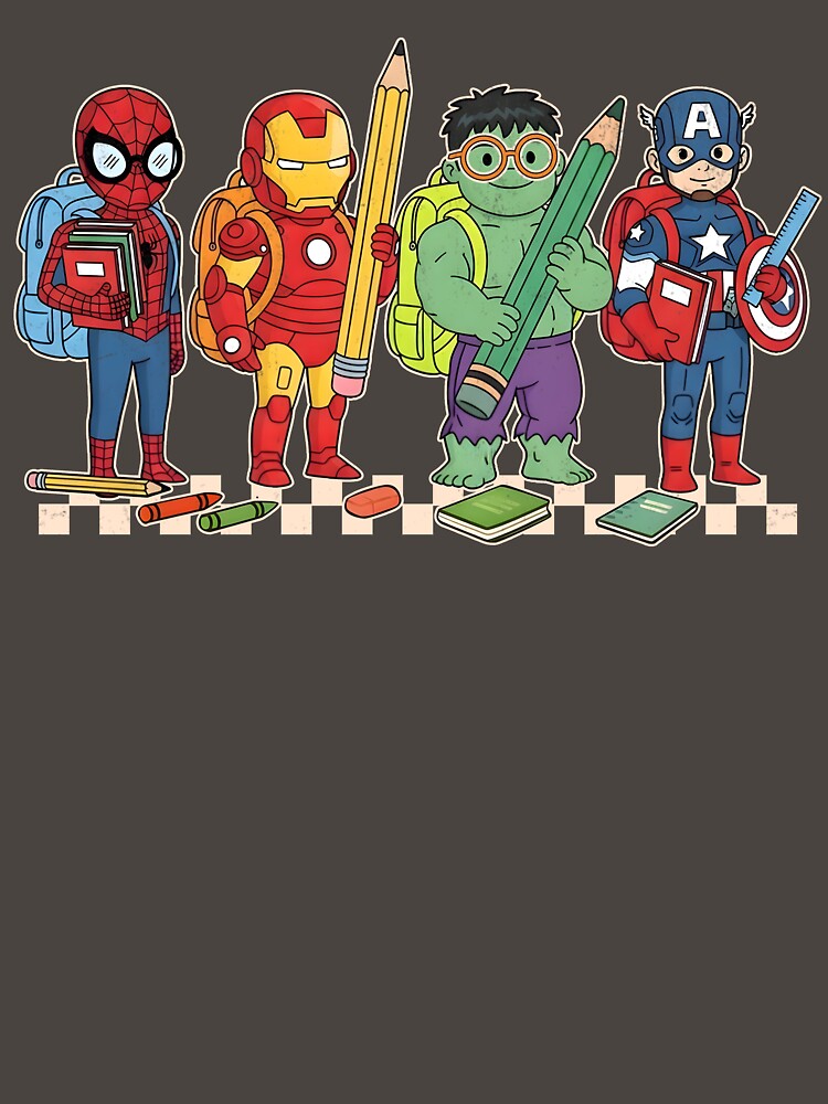 Back To School Striped Best Friends Group Superheroes by WeronikaBurn