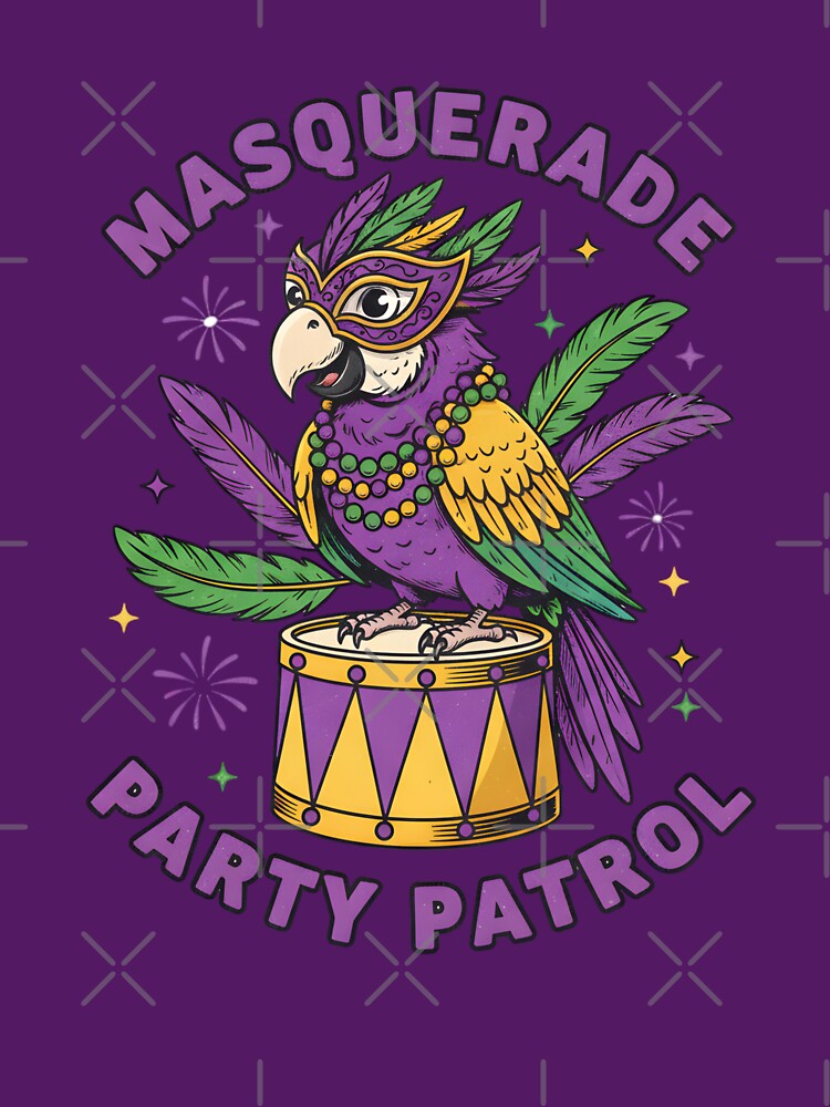 Masquerade Party Parrot – Mardi Gras Carnival Bird by justyna-s28