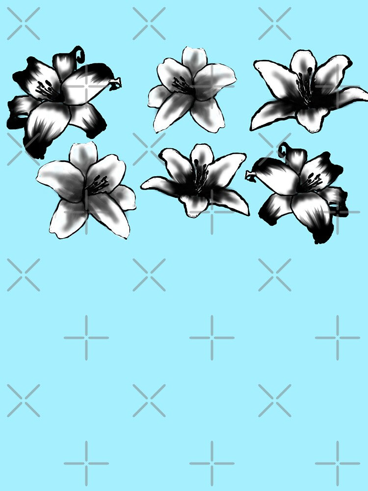 Vintage Black and White Lilies Botanical Graphic by Kyradem