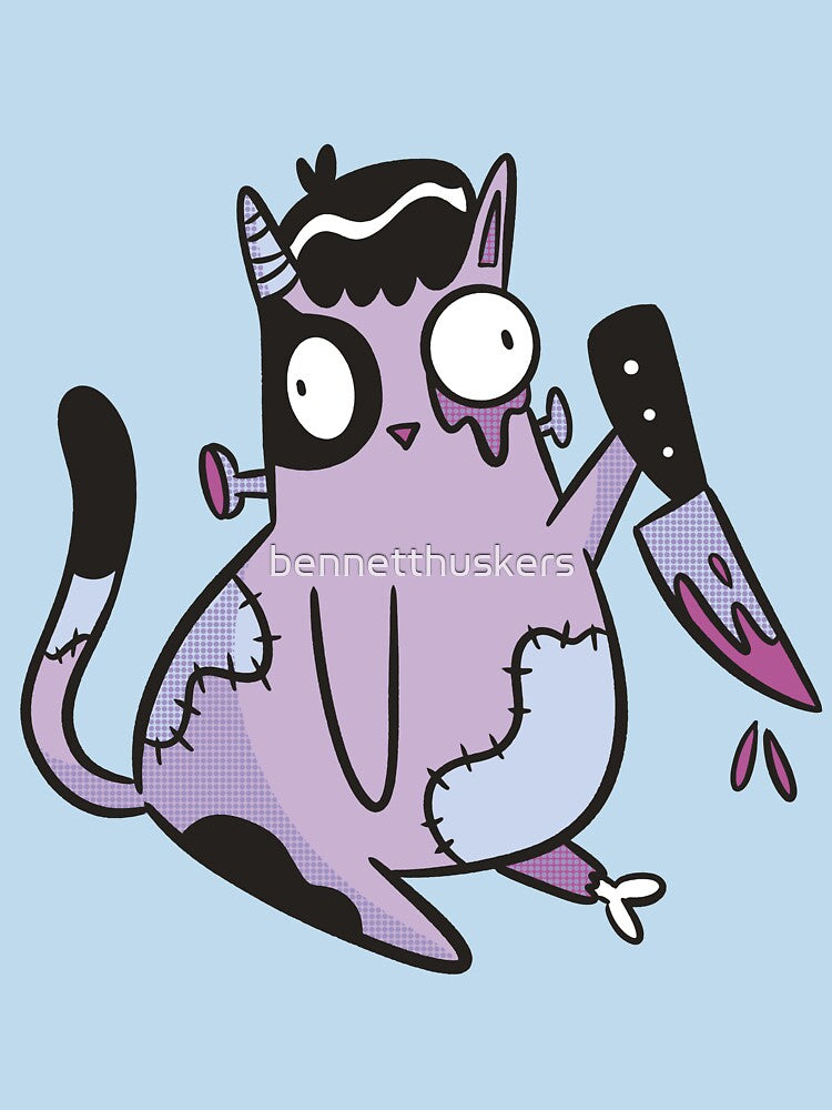 Zombie Frankenstein Cat by bennetthuskers