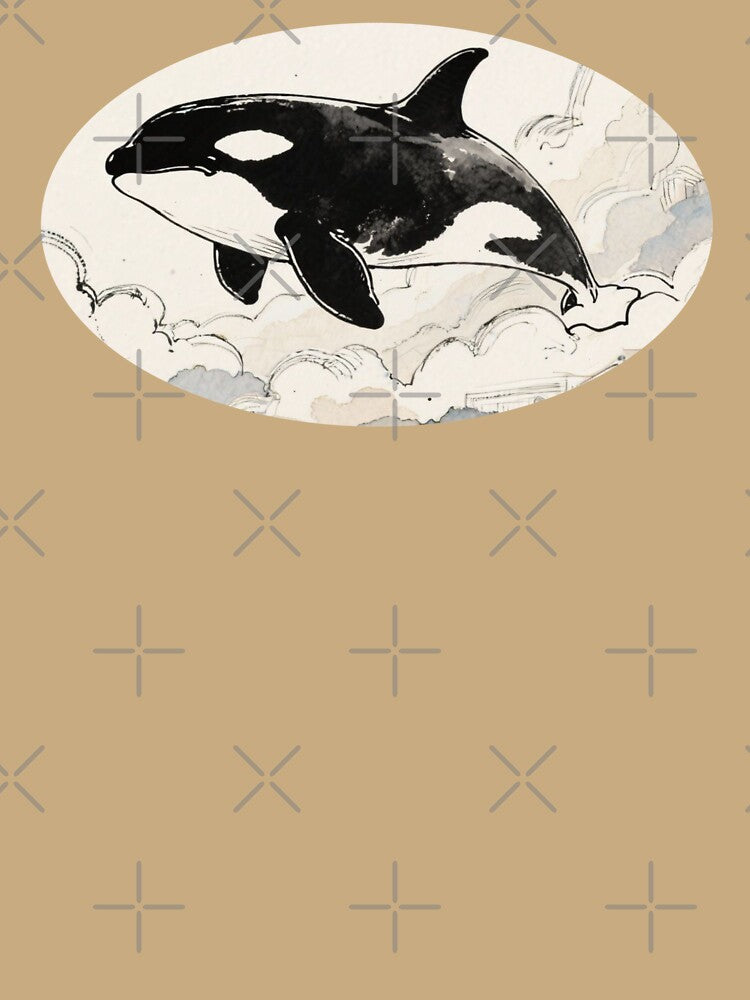 Surreal Ink Dream – Floating Celestial Orca Whale by FIREDesignsPOD