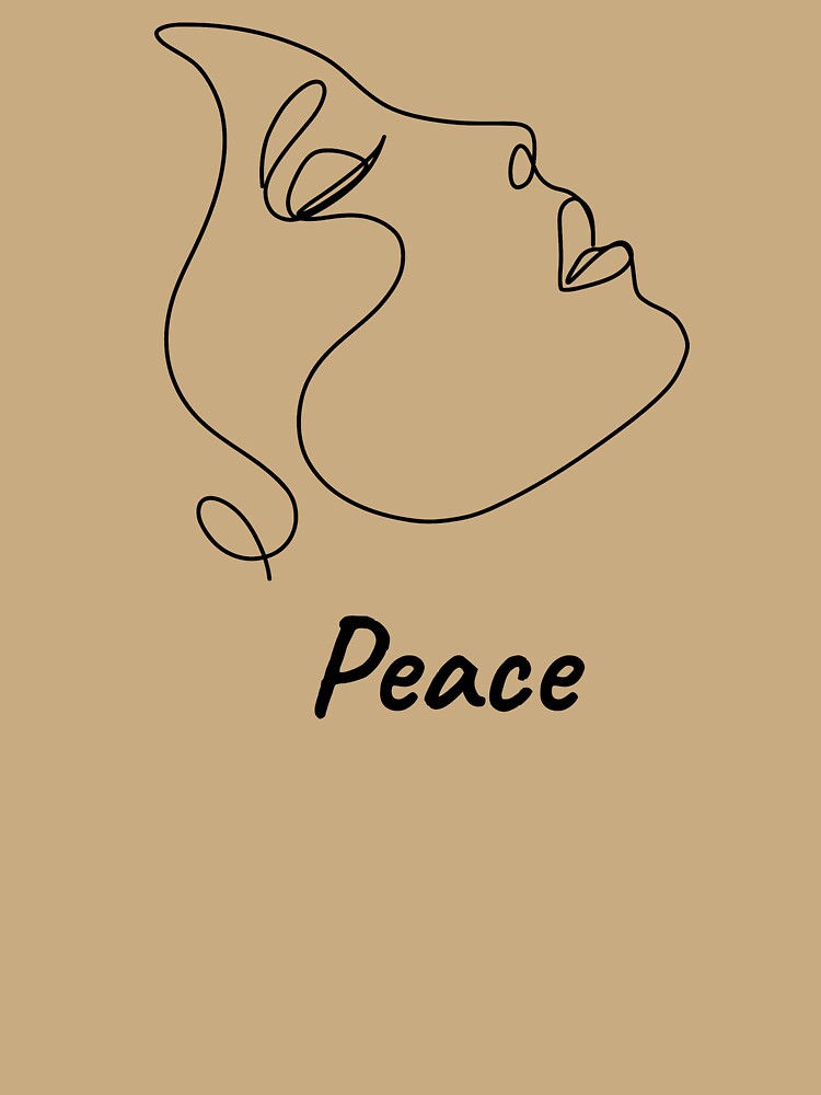 Peace Minimalist Face Line Art by ShaderShirts