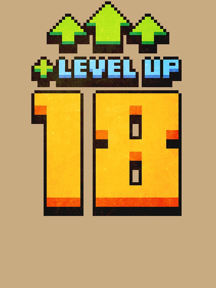 Level Up 18 Lvl Pixel Art Birthday Gift by PixelDrukiPL