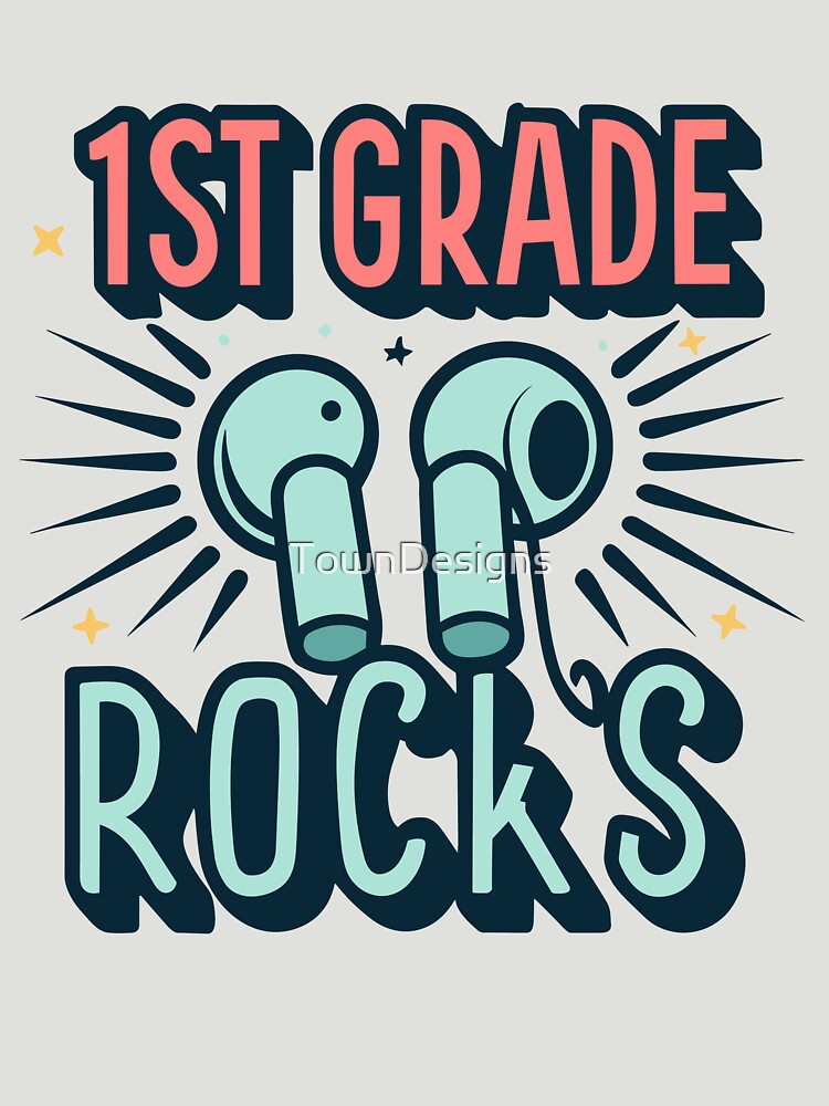 1st Grade Rocks, 1st Grade Student Shirt, First Grade Squad, Back To School, FIRST Gr Vibes Rockstar Teacher t-shirt by TownDesigns
