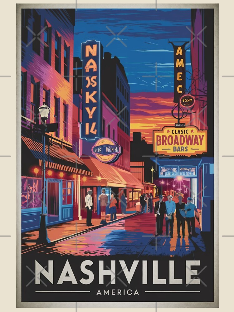 Nashvile Vintage Travel Poster by TravelerRat
