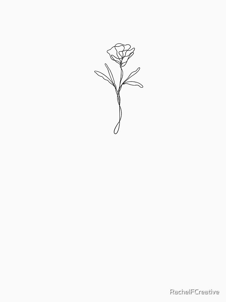 Wildflower Botanical Line Art | Elegant Floral Leaf Design by RachelFCreative