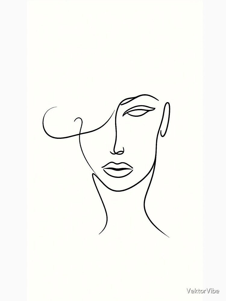 Minimalist Line Art Face – Modern Abstract Portrait by VektorVibe