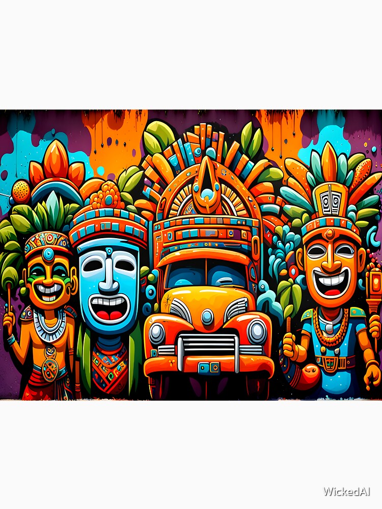 Azteca maya urban street style digital design by WickedAI