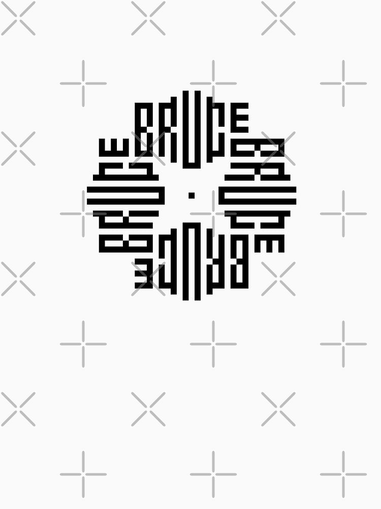 BRUCE | Black  | Modern Geometric Kufi Calligraphy | From Name to Art by FOR YOUR NAME