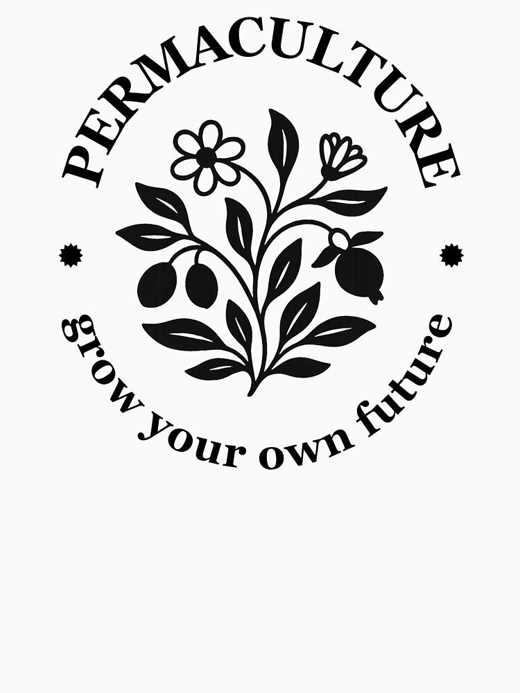 Permaculture Grow your own future – Organic Plant Symbol with Quote by Graphicarium Shop