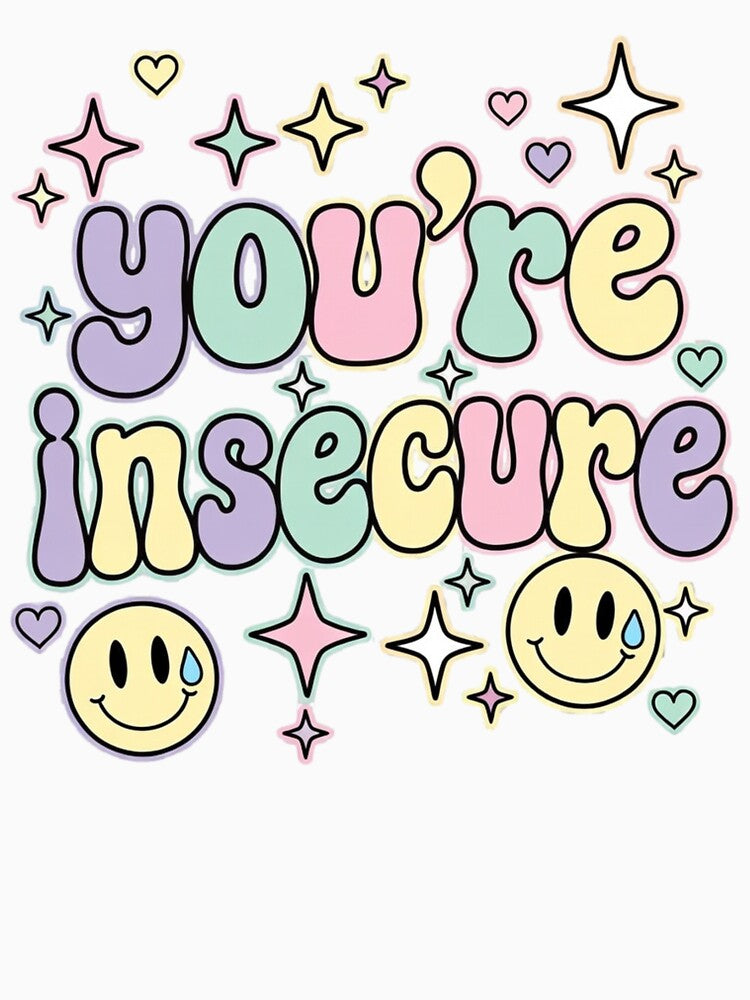 You're Insecure Y2K Aesthetic | Pastel Stars Smiley Soft Grunge Tee by GeniePixel