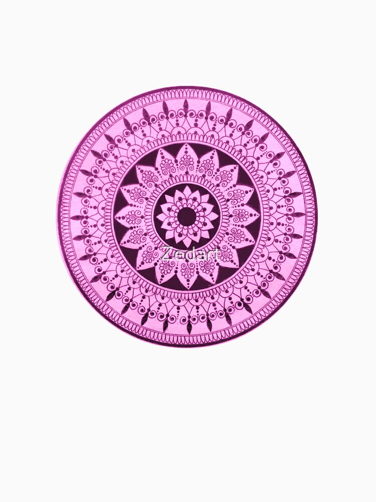 Hand Drawn Purple Mandala Design by Zedart