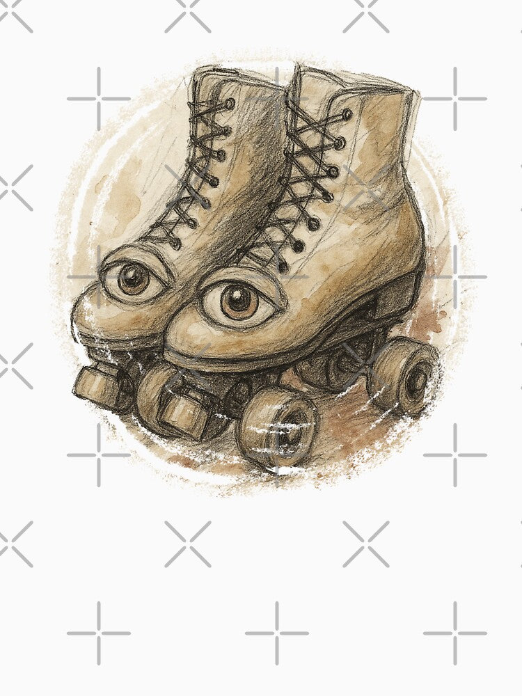 RETRO ROLLER SKATES WITH SURREAL EYES by LIS AND MELIVERSO