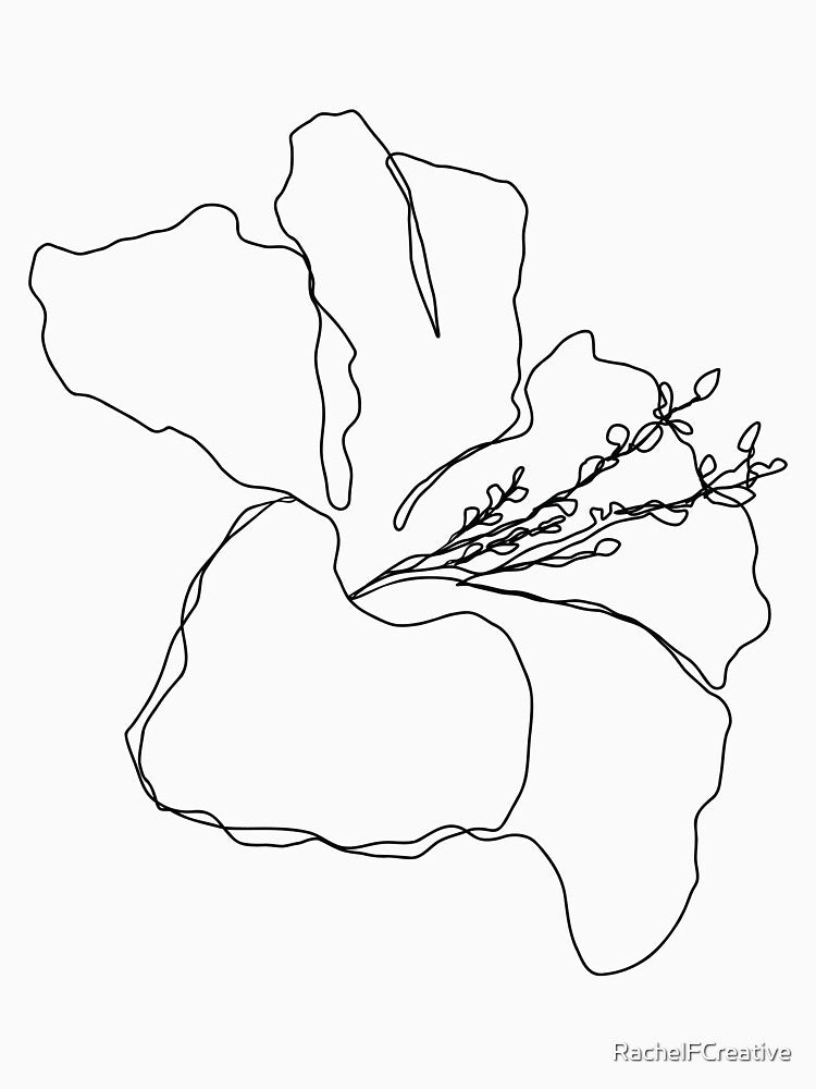 Hibiscus Line Art by RachelFCreative