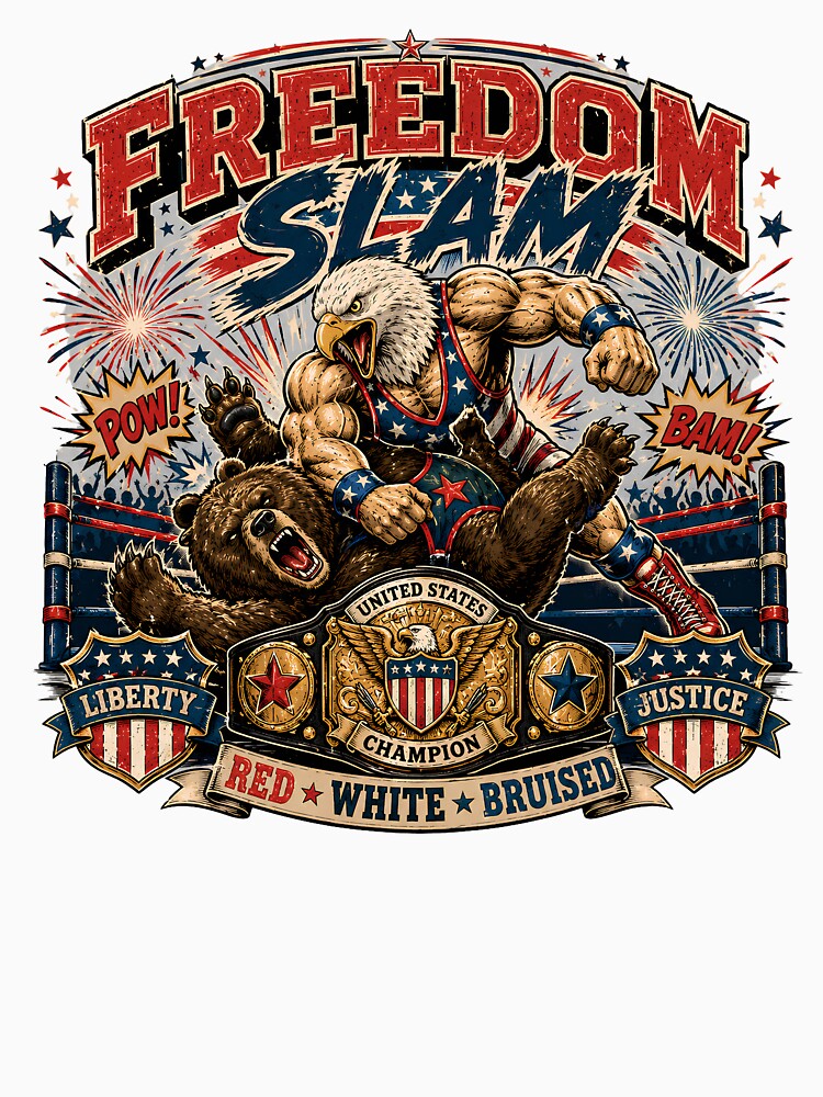 Freedom Slam Patriotic Eagle Wrestling Shirt by Esu8y2