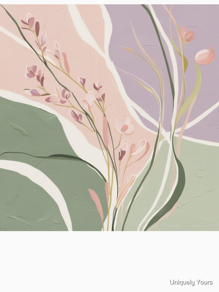 Abstract Pastel Botanical Artwork by Uniquely Yours