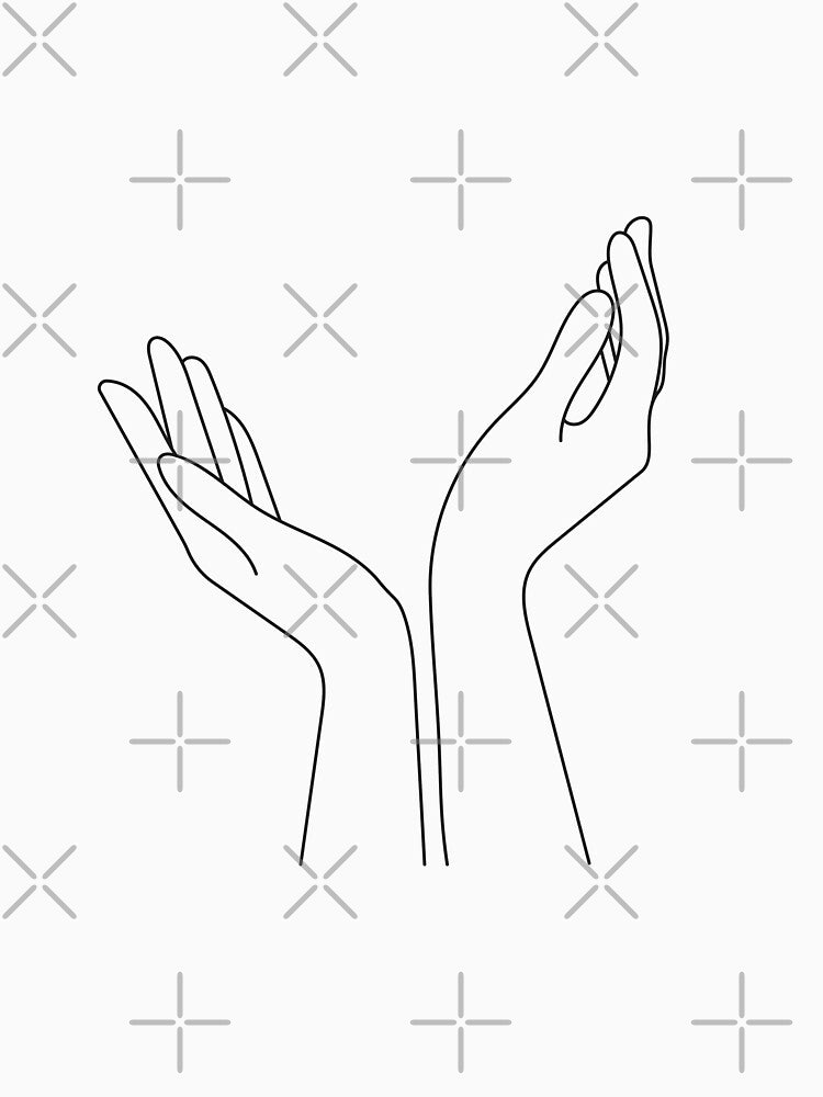 Illustration of Elegant female hands black line art by NazarliNigar