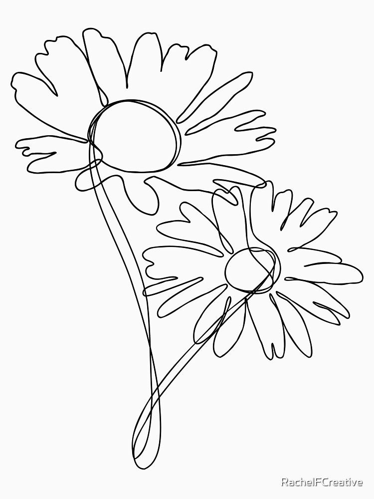 Daisy Single Line Art by RachelFCreative